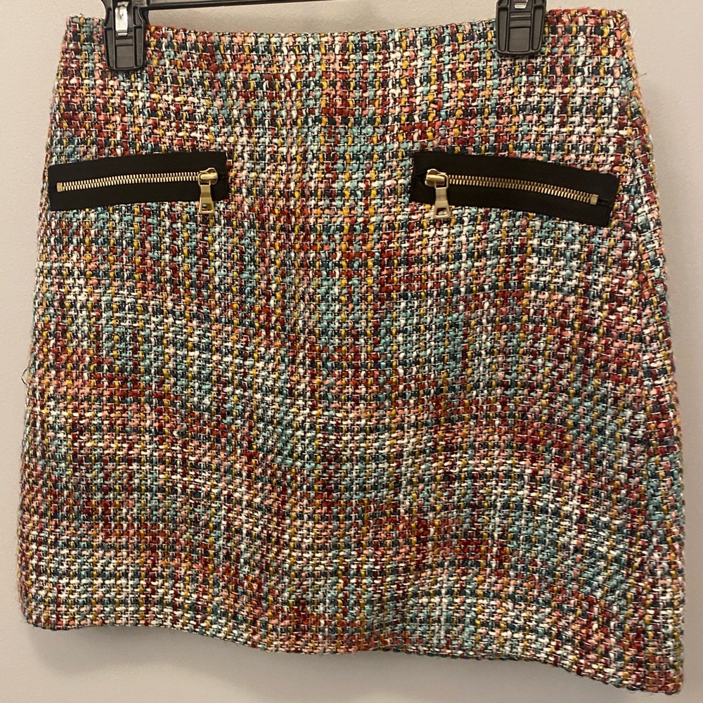LOFT Colorful Tweed Mini Skirt